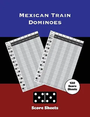 Produktbild von Mexican Train Punktezettel Notizbuch, 8,5 x 11 Zoll, für 8 Spieler, 120 Spiele, Domino-Design