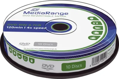 Produktbild von MediaRange DVD-RW 4,7GB 10pcs Spindel 4x