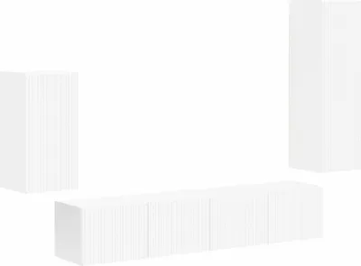 Produktbild von vidaXL TV-Schrankset Wandmontiert 4 pcs Weiß Holzwerkstoff