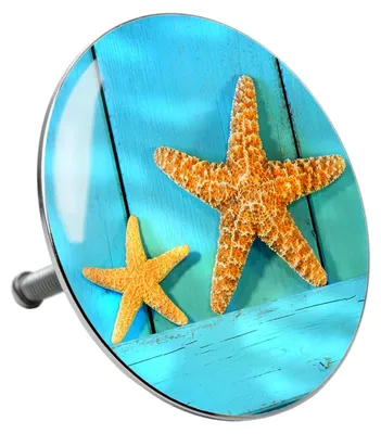 Produktbild von Badewannenstöpsel Sea Star, universeller Stöpsel mit Motiv für den Abflussbereich