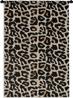Produktbild von MuchoWow® Wandteppich Wandbehang Panther Druck - Luxus - Gold 120x180 cm Tapisserie Dekoration Wandtuch - Schlafzimmer - Dekorationen für das Haus