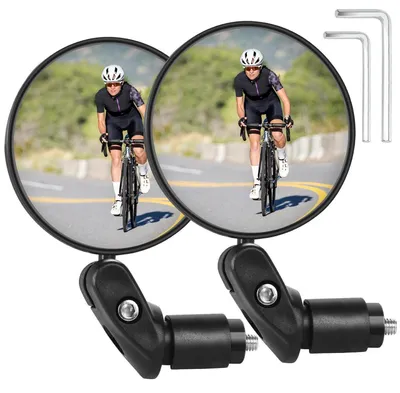 Image de Miroirs de vélo rotatifs à 360°, en ABS, pour guidon de 17,4 à 22 mm, lot de 2