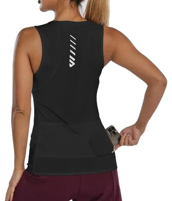 Immagine prodotto di Maglietta da ciclismo da donna, senza maniche, traspirante, ad asciugatura rapida, leggera, flessibile, colore nero. Ideale per outfit da ciclismo