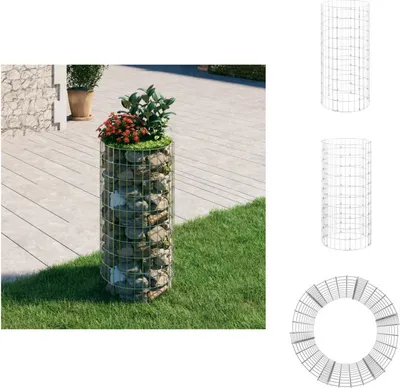 Imagen del producto de vidaXL Pilares de gaviones redondos, acero galvanizado, Ø50x100 cm - Paneles de valla
