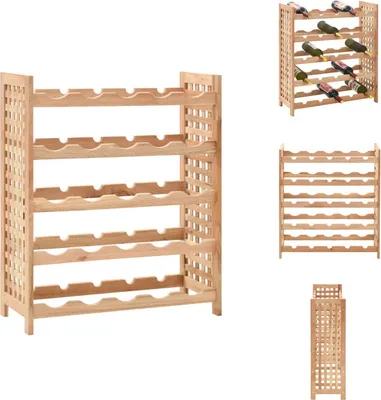 Image de vidaXL Casier à vin pour 25 bouteilles bois de noyer massif 63x25x73 cm - Casiers à vin