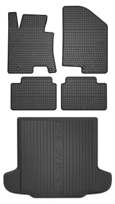 Productafbeelding van Rubberen automatten + kofferbakmat voor Kia Ceed II 2012-2018 (stationwagen) – 5-delig, zwart, op maat – Wielganizator SolidPRO