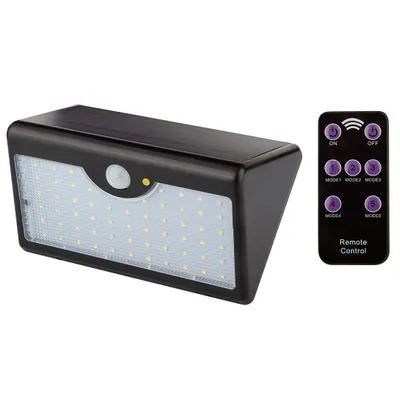 Produktbild von NEO TOOLS Garten Wandleuchte + Fernsteuerung SMD 900 lm, 10W, Dämmerung + Bewegung (bis zu 12m/100 Grad), 5 Beleuchtungsfunktionen,  Metallgriff, Gewicht: 0,775 kg
