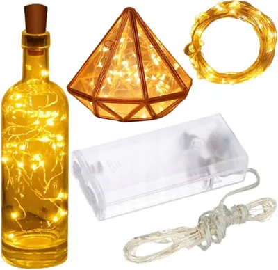 Obrázek produktu pro 20 Led Světel Na Drátu, Teplá Bílá, Na Baterie, Pro Dekorace Diy