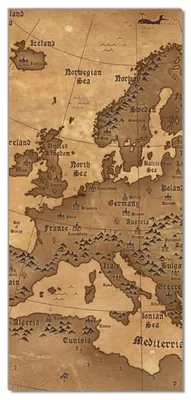 Produktbild von Wallario selbstklebende Türtapete 93 x 205 cm - Alte Weltkarte Karte von Europa in englisch - Abwischbar, rückstandsfrei zu entfernen