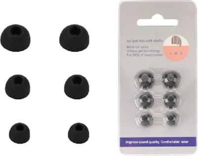 Produktbild von INF Schwarze Silikon Ersatz Ohrstöpsel für Anker Soundcore R50i/P20i - 6er Pack