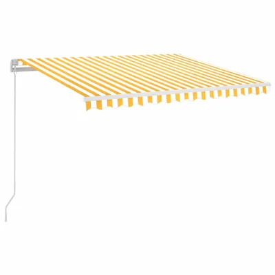 Produktbild von Markise Manuell Einziehbar mit LED 350x250 cm Gelb und Weiß