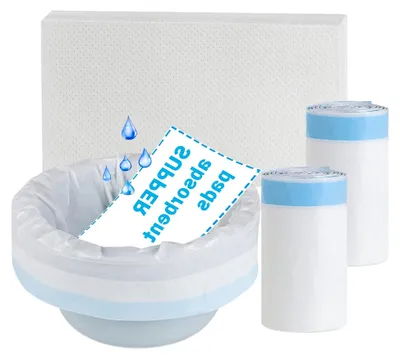 Produktbild von Toilettenbeutel mit saugfähigen Pads, 40 Stück, Einweg-Müllbeutel für Toilettenstuhl, tragbare Toilettenbeutel, Camping-Toilettenbeutel, universell