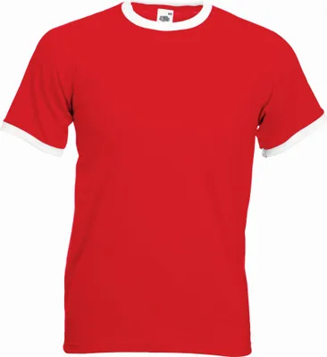 Produktbild von Ringer T-Shirt | Fruit of the Loom (FOL61168), Farbe:red/white, Größe:XXL