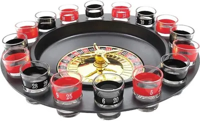 Produktbild von Party-Roulette mit 16 Gläsern, Durchmesser 29 cm, Gewicht 1,1 kg