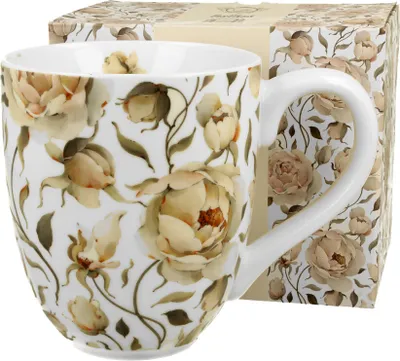 Produktbild von DUO FLORAL XXL Becher 1000 ml ENGLISH ROSES WHITE New Bone China Porzellan