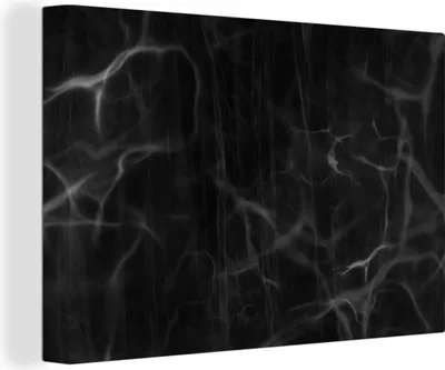Produktbild von MuchoWow® - Leinwandbilder - Marmor - Muster - Schwarz, Wandbild, Wanddeko Bilder Wohnzimmer, 60x40 cm
