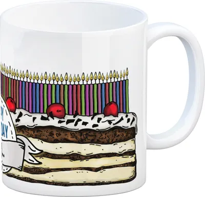 Produktbild von Geburtstagstorte Kaffeebecher zum 82. Geburtstag mit 82 Kerzen Tasse Becher mug