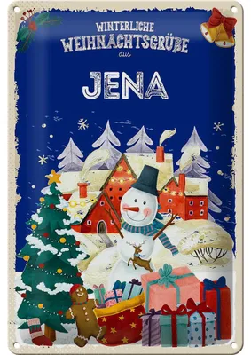Produktbild von Blechschild Weihnachtsgrüße JENA FEST 20x30cm