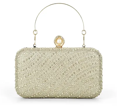 Immagine prodotto di Solidchoice - Elegante pochette con strass, ideale per matrimoni e feste
