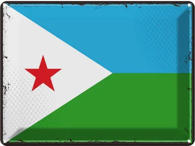 Produktbild von vianmo Blechschild 30x40 cm Dschibutis Retro Djibouti Flagge Fahne Wappen