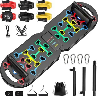 Produktbild von Unyqoos® komplettes und tragbares Heimfitness-Set mit Liegestütz und Widerstandsbändern