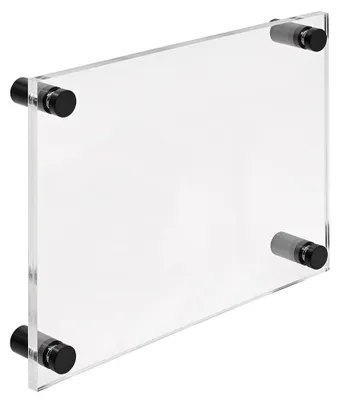 Produktbild von Firmenschild Namensschild Acrylglas DIN A4 – inkl. 4 Alu-Abstandshalter 13x19 mm, Schwarz, Türschild