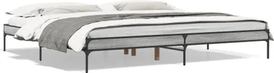 Produktbild von vidaXL Bettgestell Grau Sonoma 200x200 cm Holzwerkstoff und Metall