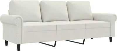 Immagine prodotto di vidaXL divano 3 posti crema 180 cm in velluto