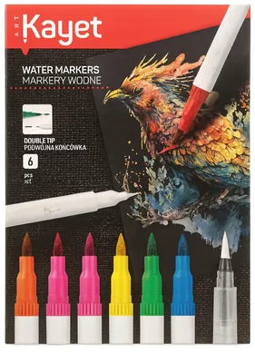 Produktbild von Kayet Wasser-Marker Doppelspitze Set 6 Farben