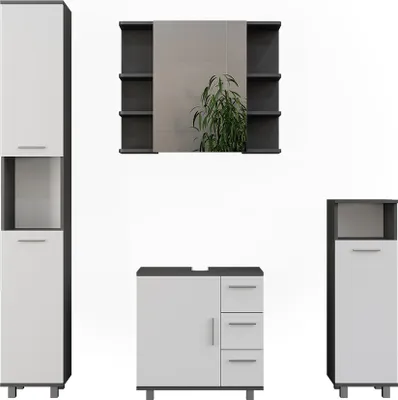 Obrázek produktu pro Koupelnový nábytek Vicco Ilias Antracitová/bílá 4 díly, Model 55514