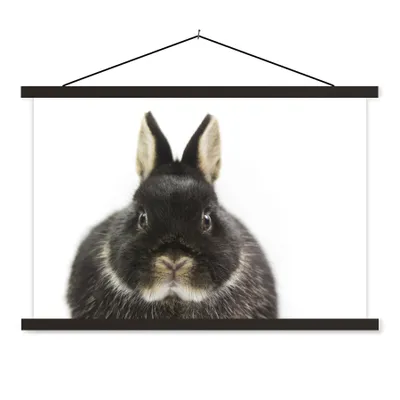 Produktbild von MuchoWow® Textilposter Kaninchen - Haustiere - Fell 120x80 cm mit schwarzem Rahmen - Wanddeko