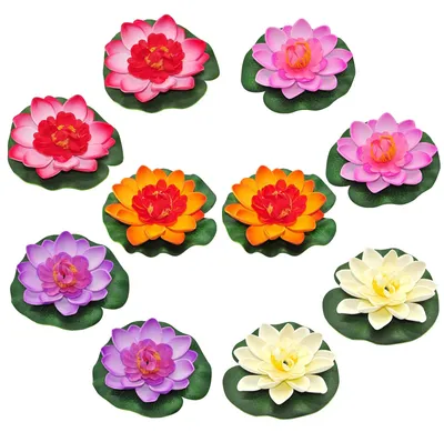 Produktbild von Set von 10 Schwimmenden Kunstblumen für Garten und Teich