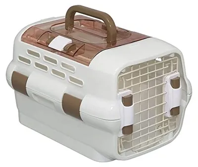 Productafbeelding van Transportkrat voor huisdieren met dubbele deur en veiligheidssluiting - 51,1 x 32,1 x 28,7 cm, Stevig en BPA-vrij, Ideaal voor katten en honden