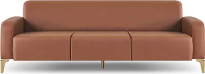 Produktbild von Sofa 3-Sitzer Braun Modern Couch Dreisitzig Wohnzimmer Leder Edelstahl