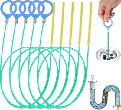 Produktbild von Rohrreinigungsbürste – 5-teilig – 130 cm – Flexible Reinigungsbürste für Abflüsse – Autobürste – Spülbeckenreiniger – Abflussbürste – Rohrreiniger