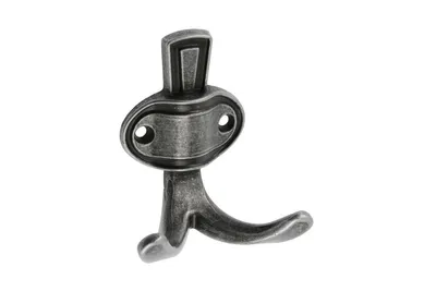Produktbild von GTV - Kleiderhaken Coruna klein - Oberfläche: Altsilber - Höhe: 76 mm Breite: 68 mm - Garderobenhaken für Tür, Bad, Küche, Flur, Büro, DIY Metallhaken, Mantelhaken, Huthaken, Wand Haken