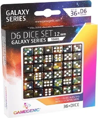 Produktbild von Galaxy Series Mars W6 Würfelset 12 mm, 36 Stück, Acryl, Glitzer
