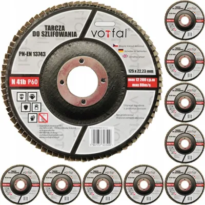 Produktbild von 10x Fächerscheiben 125 mm K60 Metall Lamellenscheiben Holz Vorfal®