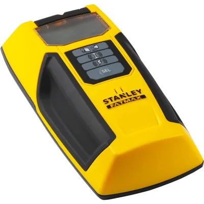 Produktbild von Stanley FATMAX Materialdetektor S300, Stromführendes Kabel, Metall, Holz, Schwarz, Gelb, LCD, 9 V, Akku