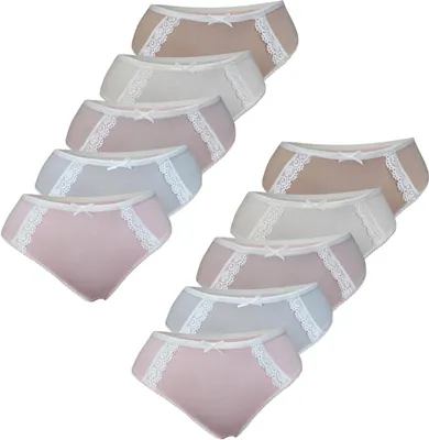 Produktbild von 10 Damen Taillenslips Unterwäsche Baumwolle Schlüpfer Gr. 42 Modell 5