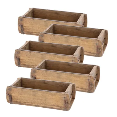 Produktbild von Novaliv 5x Holzkiste Vintage 30 x 15 x 10 cm Alte Ziegelform Holz EIN KAMMER Allzweckkiste aus recyceltem Altholz Jede Form EIN Unikat - Geschenkkiste