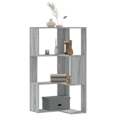 Produktbild von Möbel Eck-Bücherregal 3 Böden Grau Sonoma 50x50x102 cm Holzwerkstoff - Bücherregale 852596