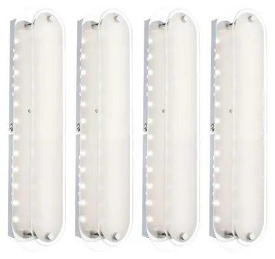 Produktbild von 4er LED Set Wandleuchte, Chrom, Glas Opal, L 33 cm, OBITOR