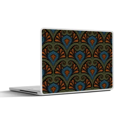 Produktbild von MuchoWow® Laptop Aufkleber Sticker Cover Muster - Abstrakt - Grün - Jahre 20s 32.5x23.5 cm - Sticker für Laptop - Selbstklebend