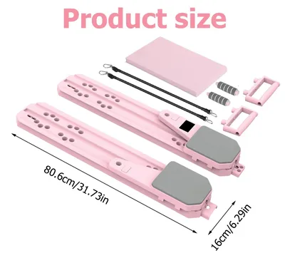 Produktbild von Pilatesboard - Bauchmuskeltrainingsgerät - Zusammenklappbar - Für das Heimtraining - Yogamatte - Rosa