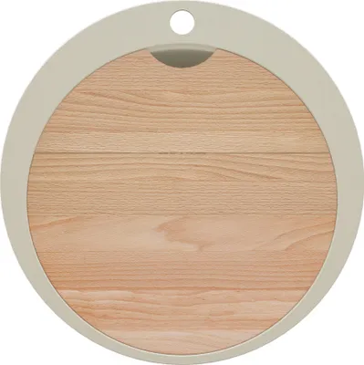 Produktbild von PRIMAGRAN Spülbecken Rund Beige 53x53cm, Granitspüle 1 Becken + Ablauf-Set + Schneidebrett, Küchenspüle ab 50er Unterschrank - Pisa Max