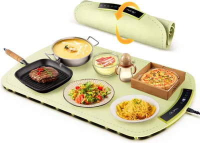 Image de Chauffe-plats, 8 réglages de température, chauffage rapide, vert, 23.62x15.75inch