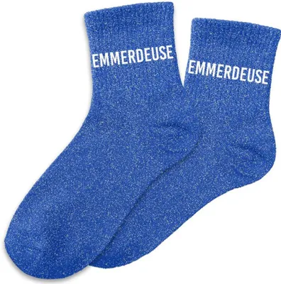 Image de Chaussettes Nervensäge Glitzer pour femmes, bleues - taille unique