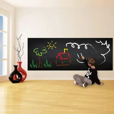 wiederverwendbare schwarze Tafelfolie – Decords Wandtattoo, Produktansicht 1
