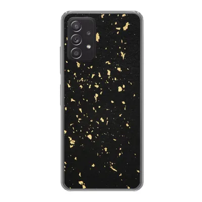 Produktbild von MuchoWow® Handyhülle Schutzhülle Hülle für Samsung galaxy a73 Goldene Flocken auf schwarzem Hintergrund Silikon Softcase Handy Hülle - Handyhülle